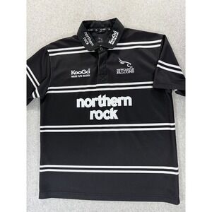 Newcastle Falcons Stitched Logo Rugby Jersey (Men's Large) Black